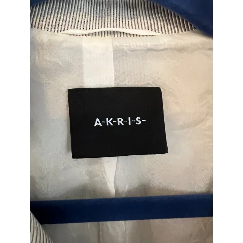 Akris Wool & Silk Career Wear Grey Blazer Size 10 - Picture 5 of 12
